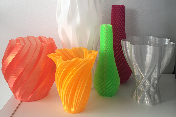 Vasi realizzati con stampa 3d